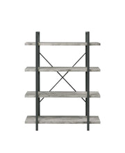 Load image into Gallery viewer, Cole 4-Shelf Bookcase Grey Driftwood and Gunmetal