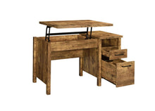 Load image into Gallery viewer, Delwin Lift Top Office Desk with File Cabinet Antique Nutmeg