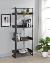 Load image into Gallery viewer, Ember 4-shelf Bookcase Dark Oak and Sandy Black