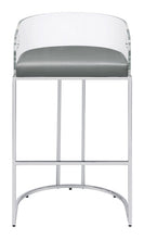 Load image into Gallery viewer, Thermosolis Acrylic Back Bar Stools Grey and Chrome (Set of 2)