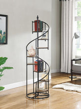 Load image into Gallery viewer, Roseglen 8-shelf Staircase Bookcase Rustic Brown and Black