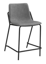 Load image into Gallery viewer, Earnest Solid Back Upholstered Counter Height Stools Grey and Black (Set of 2)