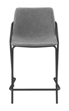 Load image into Gallery viewer, Earnest Solid Back Upholstered Counter Height Stools Grey and Black (Set of 2)