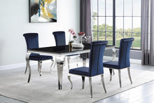 Load image into Gallery viewer, Carone Rectangular Glass Top Dining Table Black and Chrome