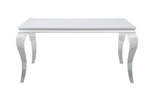Load image into Gallery viewer, Carone Rectangular Glass Top Dining Table White and Chrome