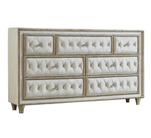 Load image into Gallery viewer, Antonella 7-drawer Upholstered Dresser Ivory and Camel