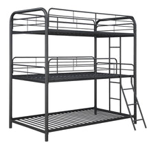 Load image into Gallery viewer, Garner Triple Twin Bunk Bed with Ladder Gunmetal