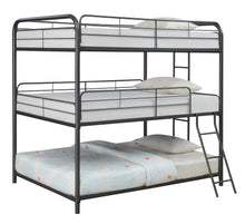 Load image into Gallery viewer, Garner Triple Full Bunk Bed with Ladder Gunmetal