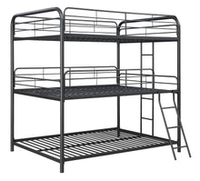 Load image into Gallery viewer, Garner Triple Full Bunk Bed with Ladder Gunmetal