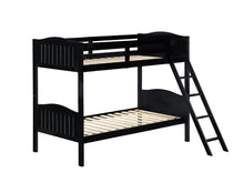 Load image into Gallery viewer, Arlo Twin Over Twin Bunk Bed with Ladder Black