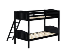 Load image into Gallery viewer, Arlo Twin Over Twin Bunk Bed with Ladder Black