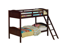 Load image into Gallery viewer, Arlo Twin Over Twin Bunk Bed with Ladder Espresso