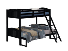 Load image into Gallery viewer, Arlo Twin Over Full Bunk Bed with Ladder Black