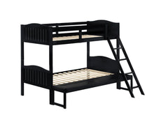 Load image into Gallery viewer, Arlo Twin Over Full Bunk Bed with Ladder Black