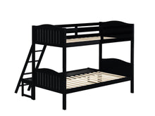 Load image into Gallery viewer, Arlo Twin Over Full Bunk Bed with Ladder Black