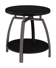 Load image into Gallery viewer, Dacre Round End Table Dark Grey and Black Nickel