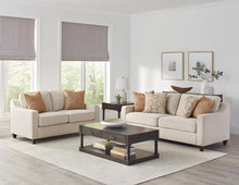 Load image into Gallery viewer, Christine Upholstered Cushion Back Loveseat Beige