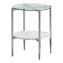 Load image into Gallery viewer, Cadee Round Glass Top End Table Clear and Chrome