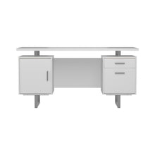 Load image into Gallery viewer, Lawtey Floating Top Office Desk Weathered Grey