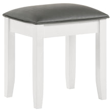 Load image into Gallery viewer, Felicity Upholstered Vanity Stool Metallic and Glossy White image