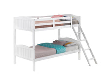 Load image into Gallery viewer, Arlo Twin Over Twin Bunk Bed with Ladder White