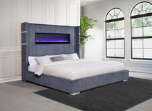 Load image into Gallery viewer, Tisdall California King, E.King &amp; Queen Bed Grey, Black &amp; Queen