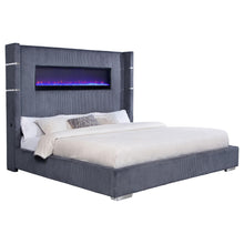 Load image into Gallery viewer, Tisdall California King, E.King &amp; Queen Bed Grey, Black &amp; Queen