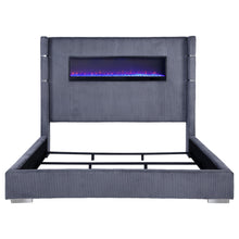 Load image into Gallery viewer, Tisdall California King, E.King &amp; Queen Bed Grey, Black &amp; Queen