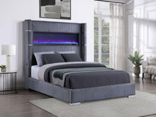 Load image into Gallery viewer, Tisdall California King, E.King &amp; Queen Bed Grey, Black &amp; Queen