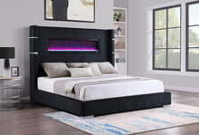 Load image into Gallery viewer, Tisdall Wingback Bed with Flame Visualizer