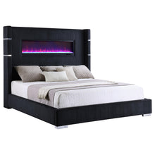 Load image into Gallery viewer, Tisdall California King, E.King &amp; Queen Bed Grey, Black &amp; Queen