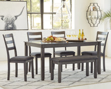 Load image into Gallery viewer, Bridson Dining Table and Chairs with Bench (Set of 6)