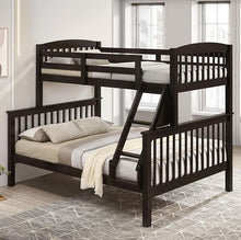 Load image into Gallery viewer, Brookings Twin/Full Bunk Bed White, Brown &amp; Black