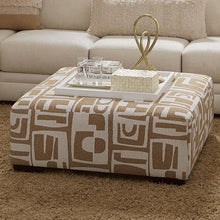 Load image into Gallery viewer, CARLETON Ottoman, Ivory/Tan