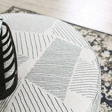Load image into Gallery viewer, CHANCERY Ottoman, Gray/Navy