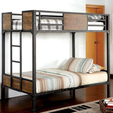 Load image into Gallery viewer, CLAPTON Black Twin/Twin Bunk Bed