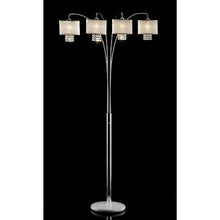 Load image into Gallery viewer, Claris Ivory/Chrome Arch Lamp, Hanging Crystal