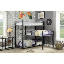 Load image into Gallery viewer, Aubrey Sand Black Twin Triple Decker Bed