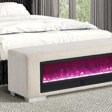 Load image into Gallery viewer, Elnath Bench w/ Visual Crystal Fireplace