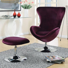 Load image into Gallery viewer, Eloise Purple Accent Chair w/ Ottoman