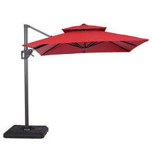 Load image into Gallery viewer, Fida 8 Ft Square Umbrella w/ Double Top + 37" Large Base