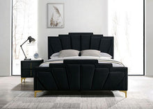 Load image into Gallery viewer, FLORIZEL Cal.King, E.King &amp; Queen Bed, Black &amp; Red