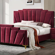 Load image into Gallery viewer, FLORIZEL Cal.King, E.King &amp; Queen Bed, Black &amp; Red