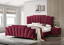 Load image into Gallery viewer, FLORIZEL Cal.King, E.King &amp; Queen Bed, Black &amp; Red