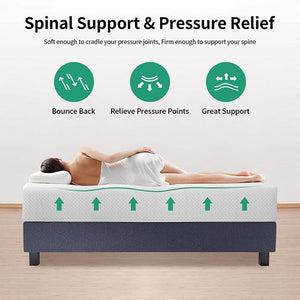 Forsythia 12" Queen Green Tea Gel Memory Foam