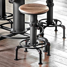 Load image into Gallery viewer, Foskey Antique Black Counter Ht. Chair (2/CTN)