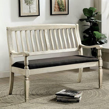 Load image into Gallery viewer, Georgia Antique White/Gray Love Seat Bench