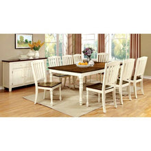 Load image into Gallery viewer, HARRISBURG Vintage White/Dark Oak Dining Table w/ 18&quot; Butterfly Leaf