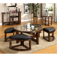 Load image into Gallery viewer, Crystal Cove II Dark Walnut Round Coffee Table w/ 4 Stools