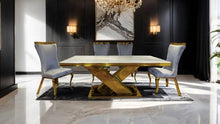 Load image into Gallery viewer, Basilicata Gold Chair (2/CTN) White, Gray, &amp; Black